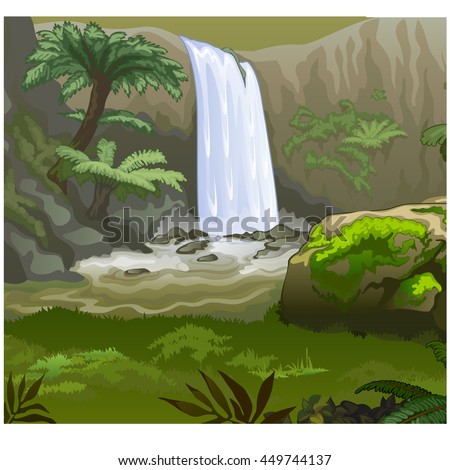 Nature of the rainforest. Vector illustration.