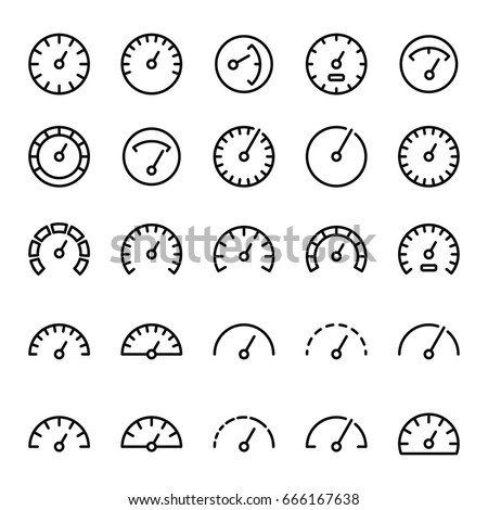 Gauge Meter Icons Sets Stock Vector 287081549 - Shutterstock