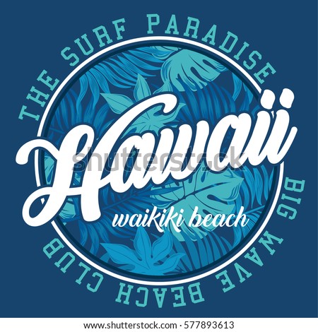 typography shirt t vector Hawaii Graphics Stock Vector Typography Beach Surf Tshirt