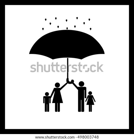Silhouette Man Protect Kid Woman Dog Stock Vector 85979608 - Shutterstock