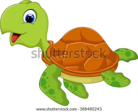 Cute Sea Turtle Cartoon Stock Vector 388480243 - Shutterstock