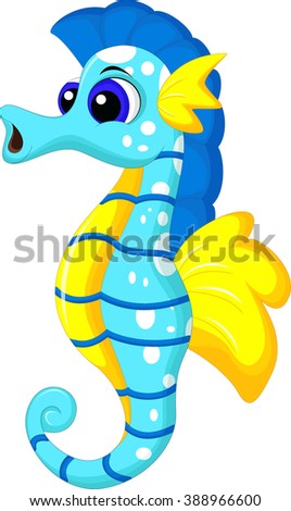 Funny Seahorses Cartoon Stock Vector 388966600 - Shutterstock