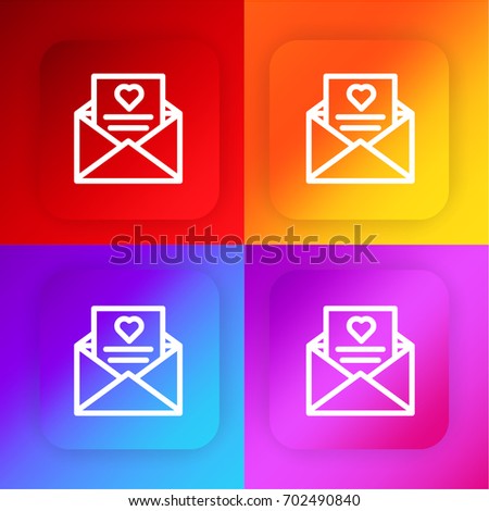 wedding invitation four color gradient app stock vector 702490840