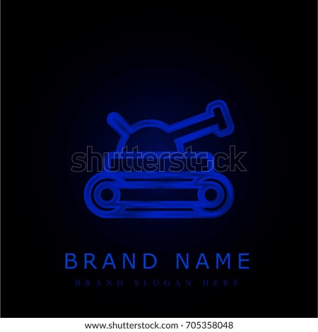 Tank blue chromium metallic logo