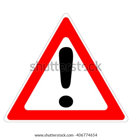 Red Exclamation Sign Danger Triangle Road Stock Vector 112318493 ...