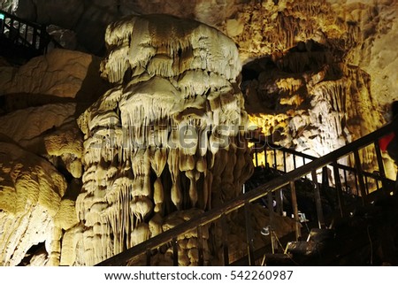 Quang Binh, Vietnam - 12th December 2016 - Paradise cave (or Thien Duong cave) is a cave in Phong Nha Ke Bang National Park, UNESCO's World Heritage Site