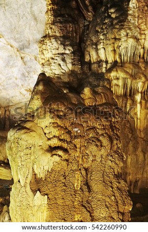 Quang Binh, Vietnam - 12th December 2016 - Paradise cave (or Thien Duong cave) is a cave in Phong Nha Ke Bang National Park, UNESCO's World Heritage Site