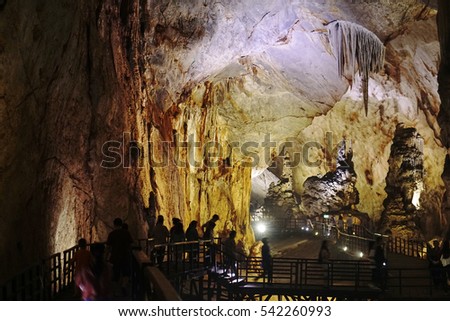 Quang Binh, Vietnam - 12th December 2016 - Paradise cave (or Thien Duong cave) is a cave in Phong Nha Ke Bang National Park, UNESCO's World Heritage Site