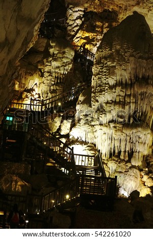 Quang Binh, Vietnam - 12th December 2016 - Paradise cave (or Thien Duong cave) is a cave in Phong Nha Ke Bang National Park, UNESCO's World Heritage Site