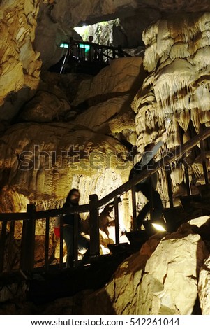 Quang Binh, Vietnam - 12th December 2016 - Paradise cave (or Thien Duong cave) is a cave in Phong Nha Ke Bang National Park, UNESCO's World Heritage Site