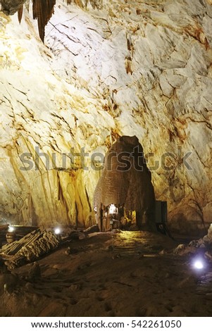 Quang Binh, Vietnam - 12th December 2016 - Paradise cave (or Thien Duong cave) is a cave in Phong Nha Ke Bang National Park, UNESCO's World Heritage Site