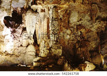 Quang Binh, Vietnam - 12th December 2016 - Paradise cave (or Thien Duong cave) is a cave in Phong Nha Ke Bang National Park, UNESCO's World Heritage Site