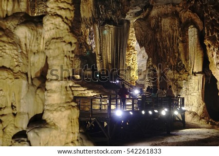 Quang Binh, Vietnam - 12th December 2016 - Paradise cave (or Thien Duong cave) is a cave in Phong Nha Ke Bang National Park, UNESCO's World Heritage Site