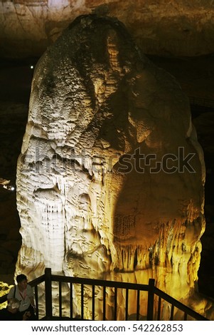 Quang Binh, Vietnam - 12th December 2016 - Paradise cave (or Thien Duong cave) is a cave in Phong Nha Ke Bang National Park, UNESCO's World Heritage Site