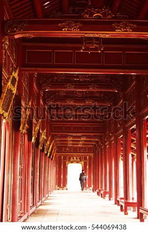 Hue, Vietnam - 10th December 2016 - Hue Imperial, a walled fortress and palace in the city of Hue, the former imperial capital of Vietnam. A well-known destination for travelers