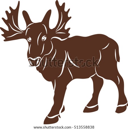 Elegant Roe Deer Capreolus Capreolus Black Stock Vector 175022177 ...