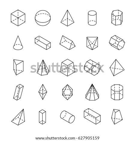 Huge Set 3d Geometric Shapes Isometric Stock Vector 627905159 ...