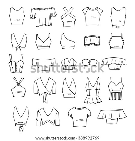 Hand Drawn Vector Clothing Set 24 Stock Vector 388992769 - Shutterstock