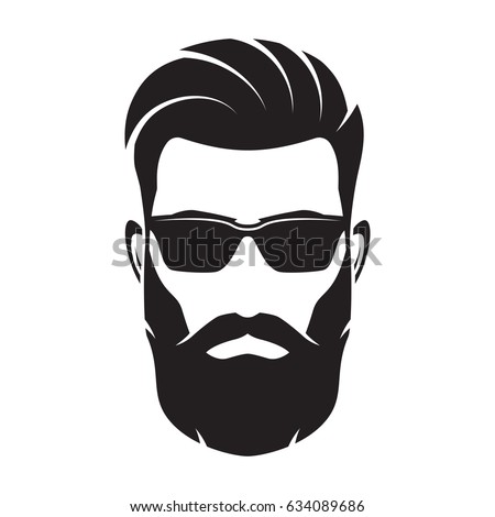 vector face bearded hipster character silhouette icon avatar haircut shutterstock male emblem label illustration