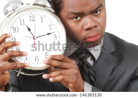 Black Man Large Alarm Clock Stock Photo 146383130 - Shutterstock