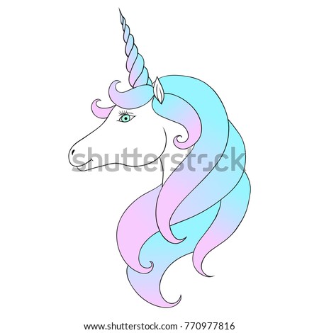 White Unicorn Vector Isolated On White Stock Vector ...