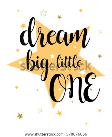 Download Dream Big Little One Typography Stars Stock Vector ...