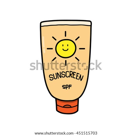 Sunscreen Spf Sunblock Lotion Hand Drawn Stock Vector 451515703 ...