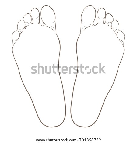 Left Right Foot Soles Contour Illustration Stock Vector 701358739 ...