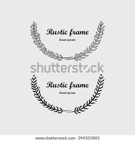 Frames Form Wreaths Leaves Rustic Style Stock Vector 394505803 Frames Form Wreaths Leaves Rustic Style Stock Vector 394505803
