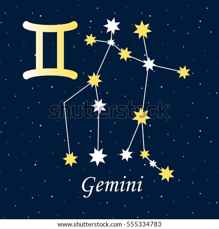 Constellation Gemini Zodiac Horoscope Astrology Stars Night Illustration Vector Constellation Gemini Zodiac Horoscope Astrology Stars Night Illustration Vector