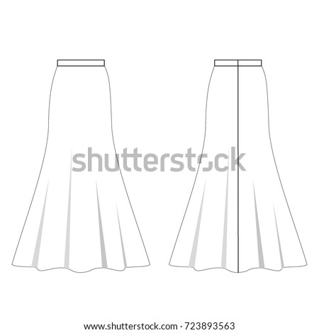 Technical Drawing Sketch Skirt Vector Illustration Stock Vector 