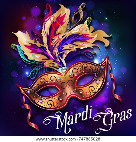 mardi gras mask colorful poster template stock vector masquerade flyer template