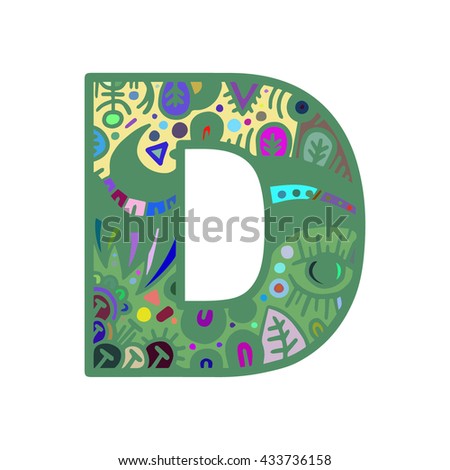Hand Drawn Alphabet Letter D Vector Stock Vector 414991804 - Shutterstock