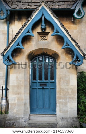 Front Door Victorian Era English Cottage Stock Photo 