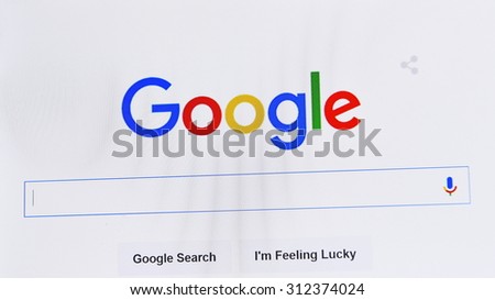 LONDON - SEP 1: View of Google webpage as the search engine unveils a new logo on Sep 1, 2015 in London, UK. The tech company specialising in internet services had a revenue of US$66 billion in 2014.