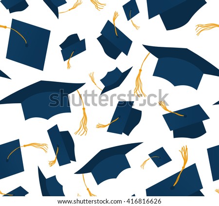 logo vector graduate Throwing White Graduation Vector Stock Caps Blue On