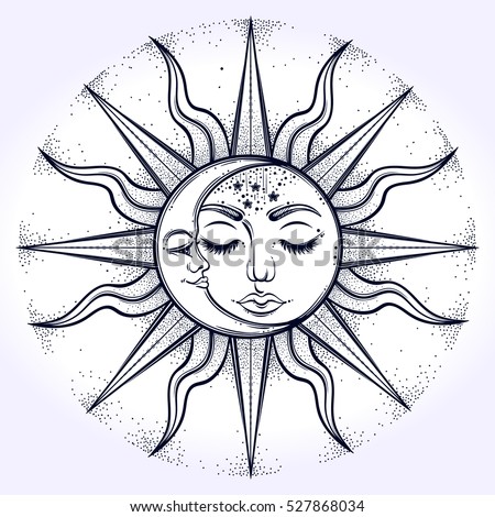 bohemian hand drawn sun moon vector stock vector 527868034 bohemian hand drawn sun moon vector stock vector 527868034