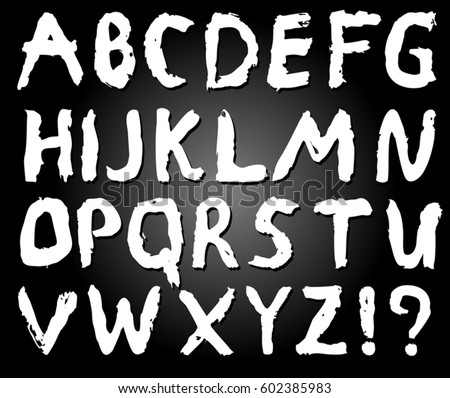 English Alphabet Black White Letteringletter Vector Stock Vector ...