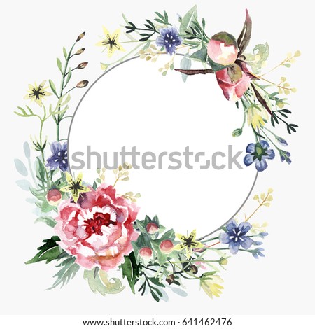 Wreath Flowers Stock Illustration 641462476 - Shutterstock