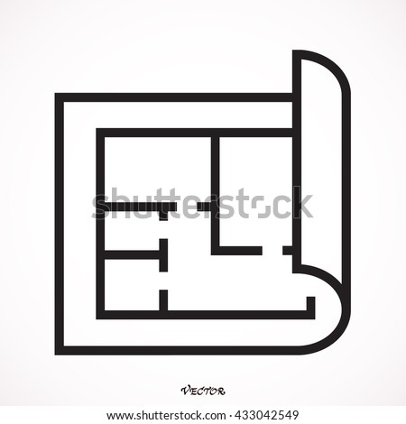 Floor Plan Icon Vector Stock Vector 433042549 - Shutterstock