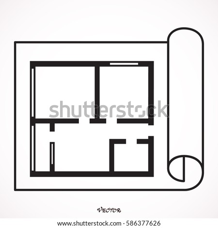  House  Plan  Icon  Floor Plan  Vector Stock Vector 586377626 