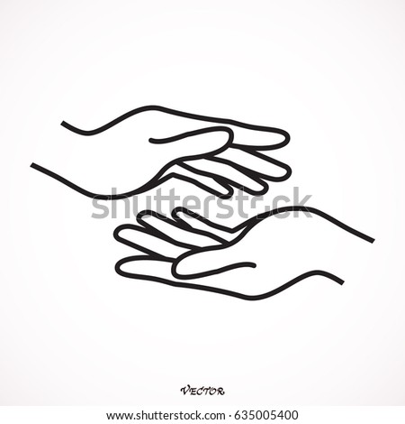 Helping Hands Sketch Stock Vector 92476315 - Shutterstock