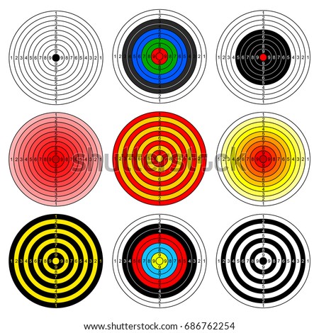 Vector Targets Set Illustration Paper Target Stock Vector 120705439 ...