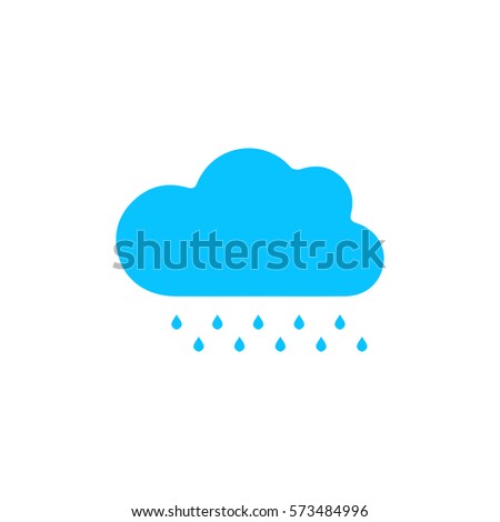 Rain Icon Flat Blue Pictogram On Stock Vector 573484996 - Shutterstock