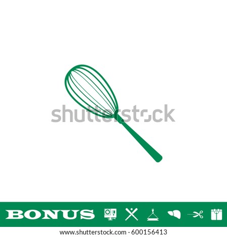 stock photo whisk icon flat simple green pictogram on white background illustration symbol and bonus button 600156413
