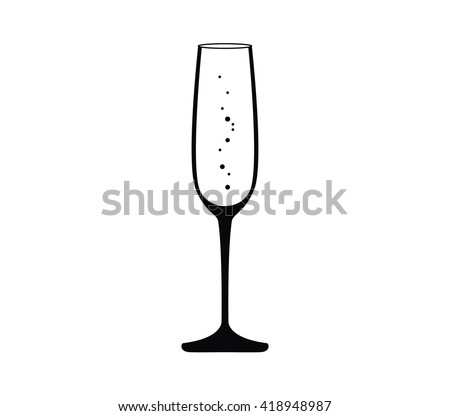 Champagne glass vector. Champagne glass icon
