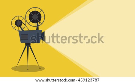 Retro cinema icon with text place, vector illustration