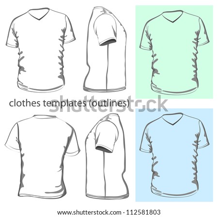 Download Vector Mens Tshirt Design Template Vneck Stock Vector ...