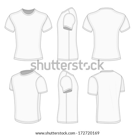 Download All Views Mens White Short Sleeve Stock Vector 172720169 ...