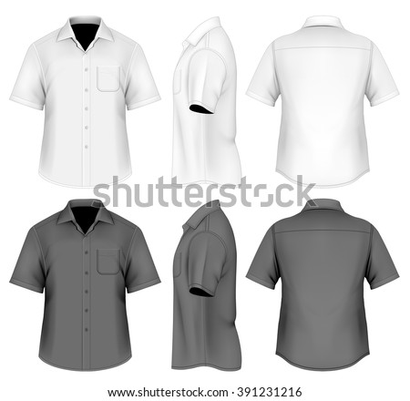 Download Mens Short Sleeved Formal Button Down Stock Vector ...